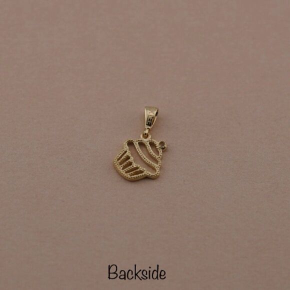 14K Solid Gold Cupcake Charm | Modern Jewelry | Symbols of Celebration, and Joy - Picture 7 of 11